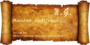 Mancher Gyöngyi névjegykártya