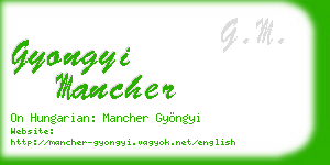 gyongyi mancher business card
